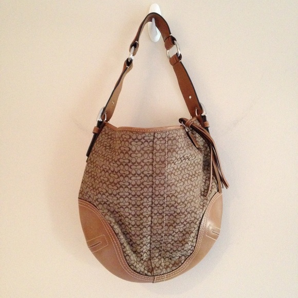 Vintage Coach Brown Signature Sutton Hobo Purse - Picture 2 of 8